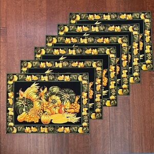 April Cornell for Sur La Table Autumn Harvest Pumpkin Placemats, Set of 6